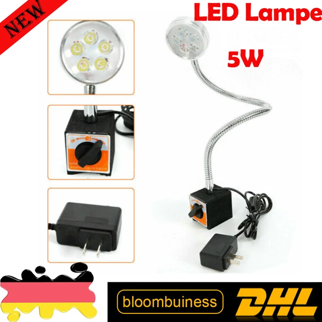 Lampada di bloccaggio LED 5 W luce da lavoro lampada magnetica per macchina collo di cigno