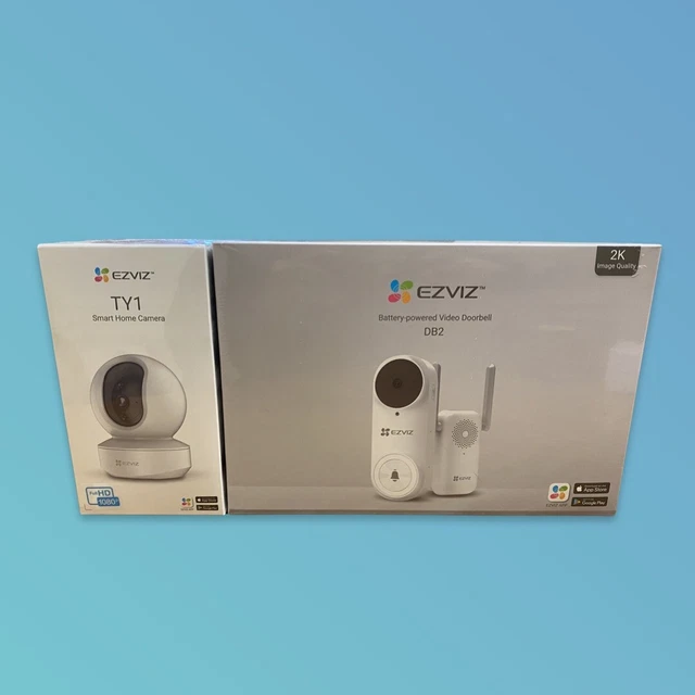 EZVIZ DB2 2K + TY1 Smart Akku Video Türklingel & Glockenspiel Zwei-Wege Audio weiß