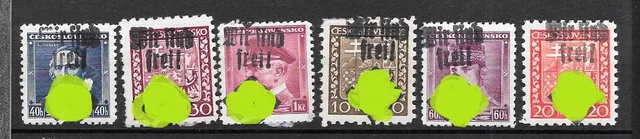 Böhmen Lokal Mährisch-Ostrau 6 Marken Mit Aufdruck Wir Sind Frei Siehe Bild