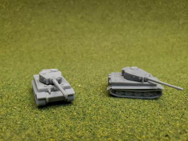 WW2 1/200 Scale German Tiger I Tanks 3D Printed Unpainted 2 Tanks