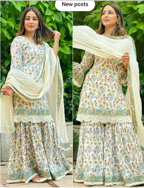 Indian Kurta Palazzo Set Designer Sharara Kurti Dupatta Stitched Salwar Kameez