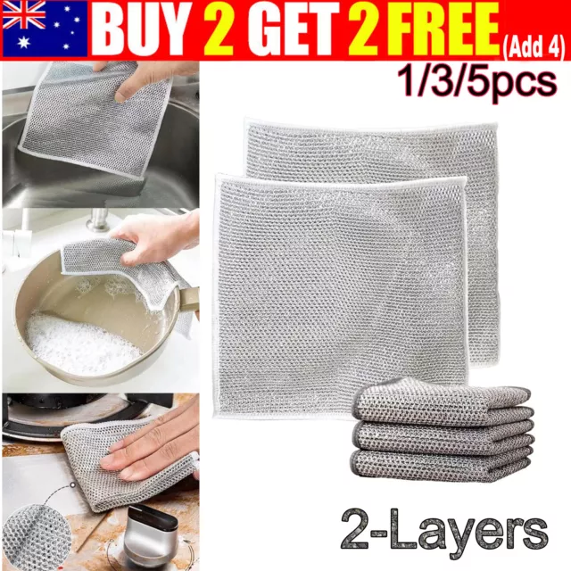 Multifunctional Non-Scratch Wire Dishcloth Wire Dishwashing Rags for Wet  and U
