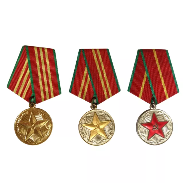 USSR Soviet Russian Army 10 15 20 Years Excellent Service Order 3x Medal Set