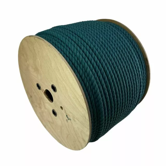 6mm Natural Blue Cotton Rope, On A Reel, 3 Strand Cord - Select Your Length