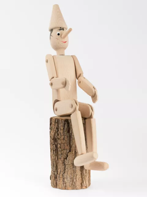 PINOCCHIO BURATTINO DI LEGNO ARTIGIANALE NASO INTERCAMBIABILE 50