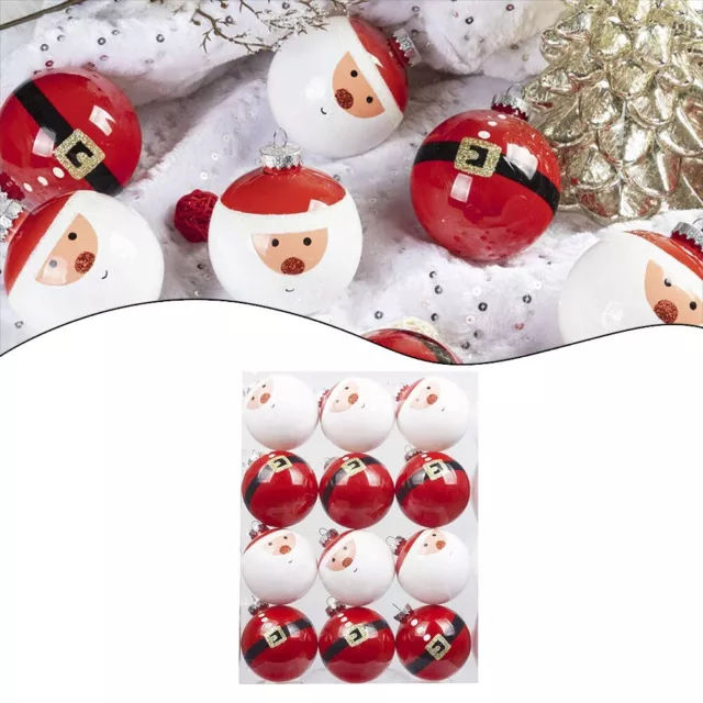 Set the For Christmas Mood avec 12 pièces 6 cm pendentif boule de Père Noël r