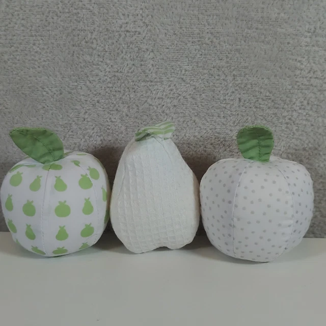 Mothercare manzanas peras felpa decorativa guardería sala de juegos/cocina exhibición x 3