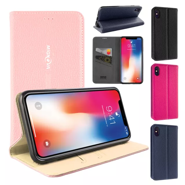 Folio Flip leather wallet Stand case cover for Apple iPhone Xs X Xr Xs Max 2018