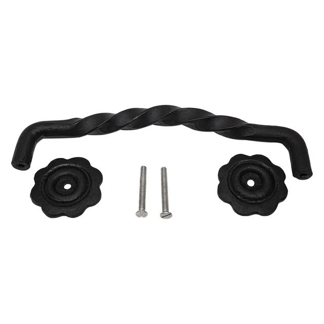 Cast Iron Door Handle Pull Gate Barn Black Handles Antique Style 12 Inch 2