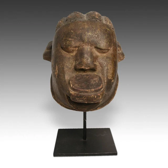 Vintage Mask Makonde People Carved Wood Tanzania East Africa 20Th C.