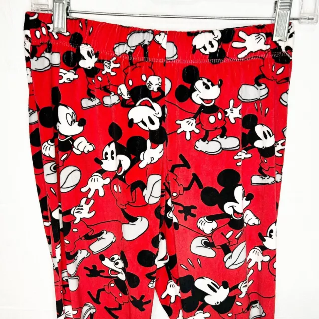 Mickey Mouse Red Pajama Bottoms Woman’s S (4-6) Lounge Pants Fleece Disney 2