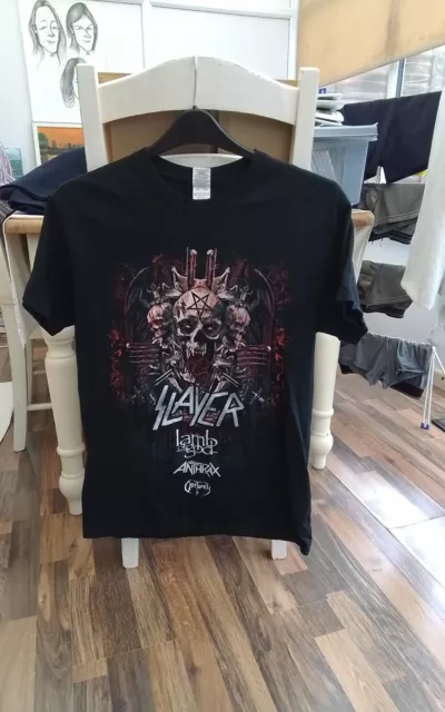 Official Slayer-Lamb Of God-Anthrax-Obituary World Tour 2018 T-Shirt M/Mans