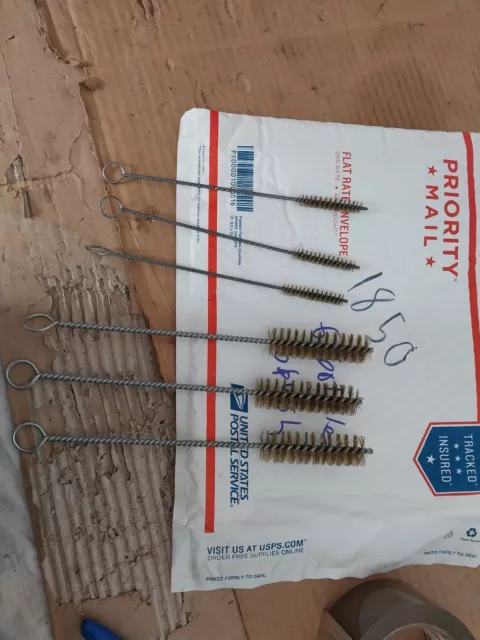 bottle brushes brass 6 pcs.  1 in.  3/8 in.