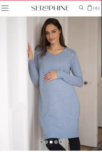 Seraphine Brand New Baby Blue Maternity Nursing Jumper Size Large BNWT