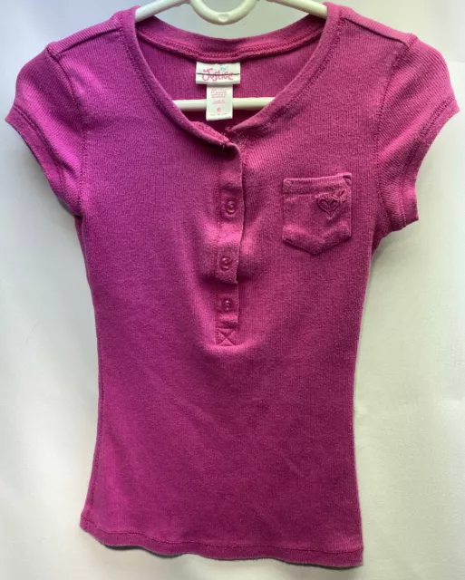 Justice Girls- Size 6 Pink Short Sleeve Shirt