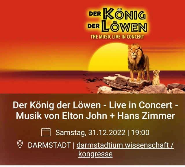König der Löwen-Live in Concert Darmstadtium 31.12.2022