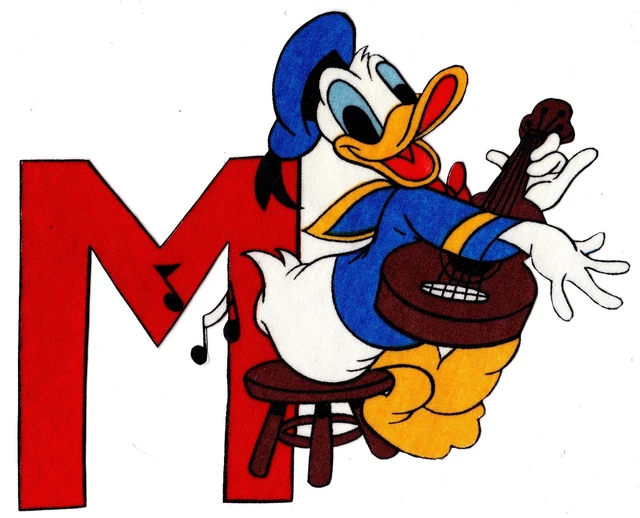 Tela de pato donald Disney aplique hierro en m no bordado 9 pulgadas nuevo