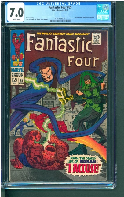 Fantastic Four #65   Cgc 7.0 Fn/Vf  Bright White Pages!  Original  Owner!