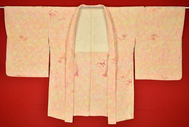 Vintage Japanese Kimono Silk Antique BORO HAORI Kusakizome Dyed/B519/480