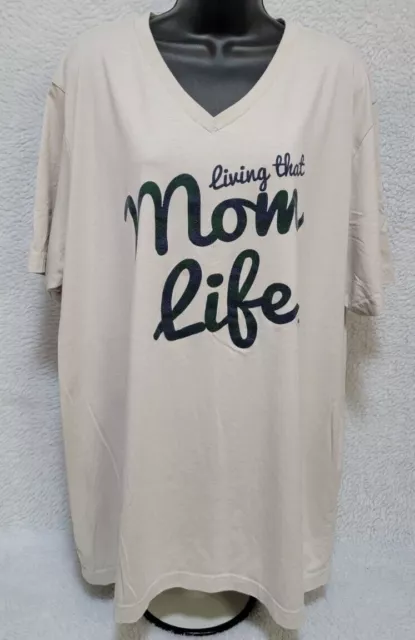 Bella + Canvas Shirt Top Blouse Size 3XL XXXL Womens Living The Mom Life