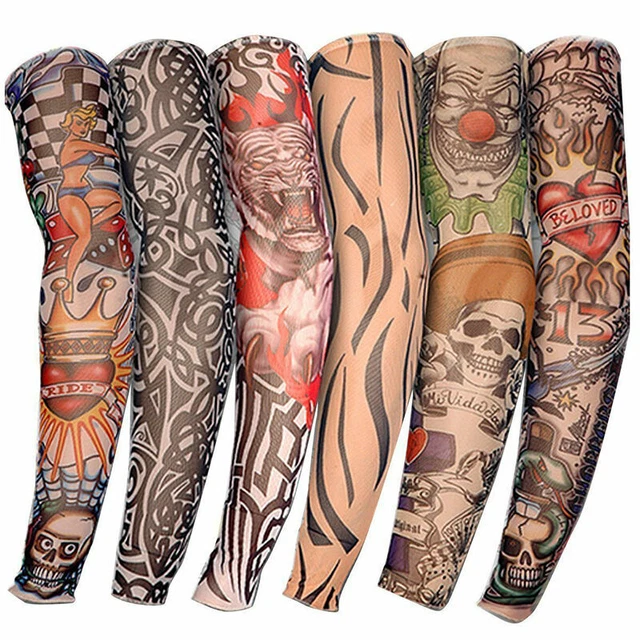 6pz tatuaggio maniche pelle braccio maniche calze stulpe costumi carnevale carnevale DE3