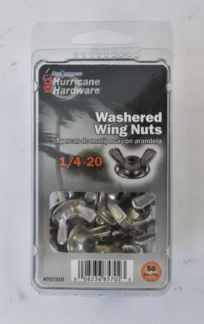 Hillman Hurricane Hardware Washered Wing Nut Zinc Die Cast 50 Pack 1/4-20 707319