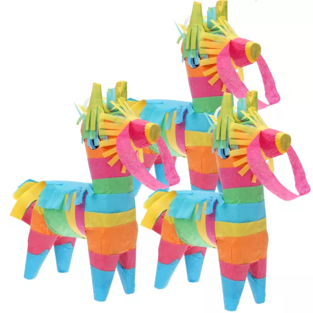 Mini Pinata 3er Set Pferd Einhorn Regenbogen für Party & Foto