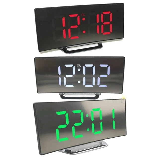 Display Alarm Clock Mirror Quiet Home Bedroom Desk Decoration Electronic