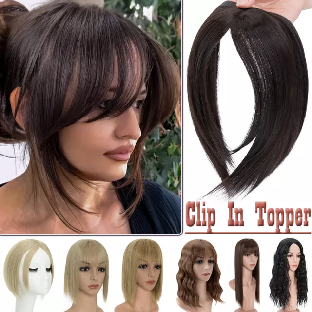 Mit Pony Dick Clip In Haarteil Topper Hair  Wie Echthaar Haarverlängerung Wellig