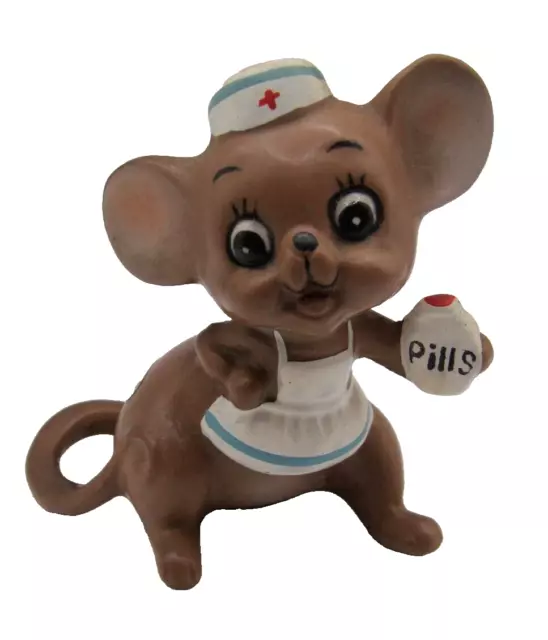 Vtg Josep Oniqmala Nurse Mouse w/ Pills & Big Eyes 3" Japan Figurine Collectible