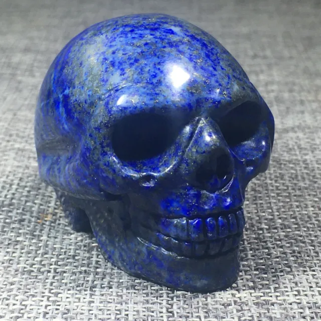 2.0" Natural Lapis lazuli Quartz Crystal skull hand Carved Reiki Healing 1pc