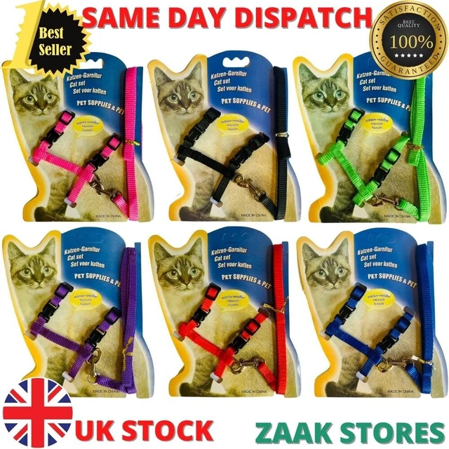 Adjustable Nylon Leash/Harness/Lead/Collar-Animal Walking Small Cat/Kitten/Pets