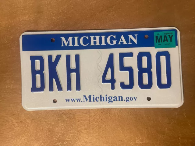 2008 Michigan License Plate # BKH 4580