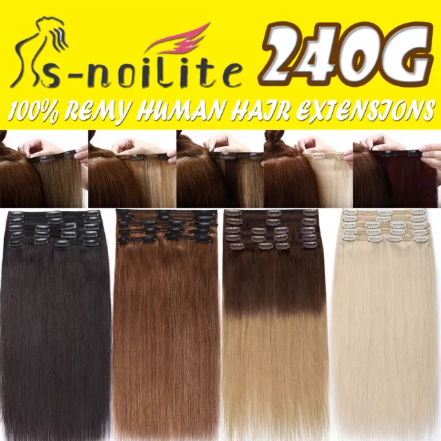 MEGA Thick Clip In Real Human Hair Extensions 12pcs Full Head Straight 260G 30"