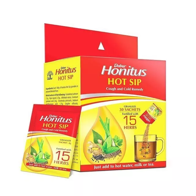 Dabur Honitus Hot Sip - Paquete de 30 sobres (4gx30)