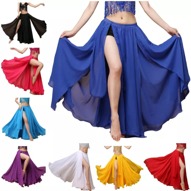 Belly Dance Chiffon Sexy Dancing Dress Split Skirt Club Costume Carnival Party