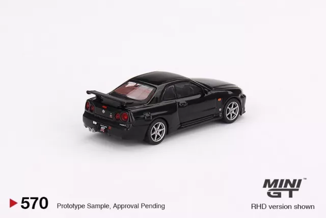 MINI GT - Nissan Skyline GT-R (R34) V-Spec Black Pearl - Diecast Car 1:64 UK 3