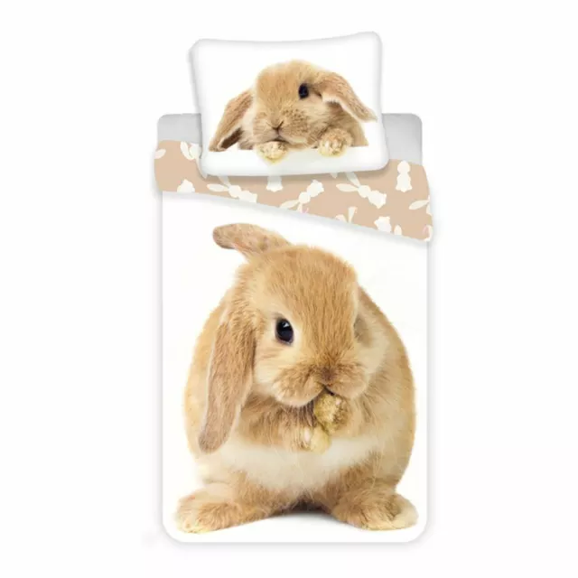 2 IN 1 Bunny Design Einzel Baumwolle Bettwäsche Set - Europäische Größe