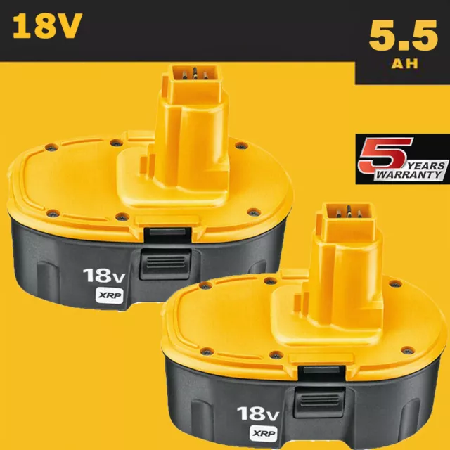 2 Pack 5.5AH 18 Volt XRP Battery For Dewalt DC9096-2 DC9098 DC9099 DW9096 DC9096