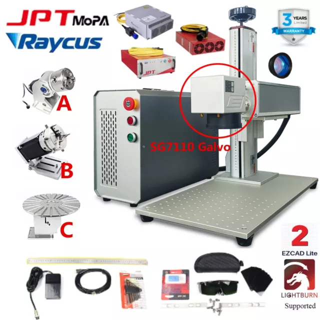JPT LP/MOPA M7/Raycus 20W 30W 50W 60W Fiber Laser Marking Machine Metal Engraver