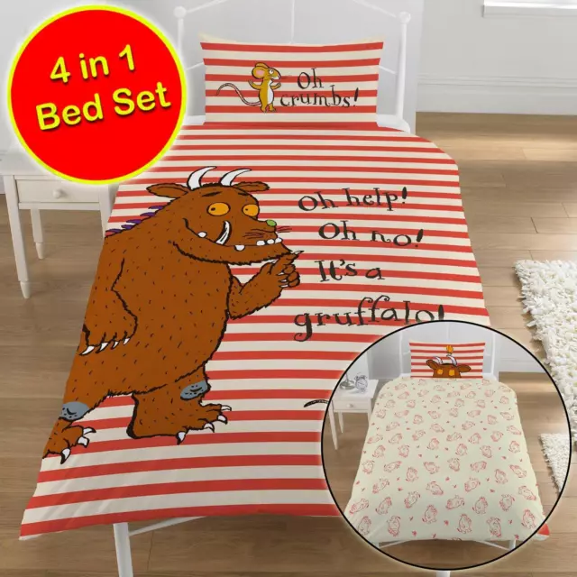 The Gruffalo Toddler Bedding Set Oh Help Junior 4 in 1 - Duvet Pillow And Covers