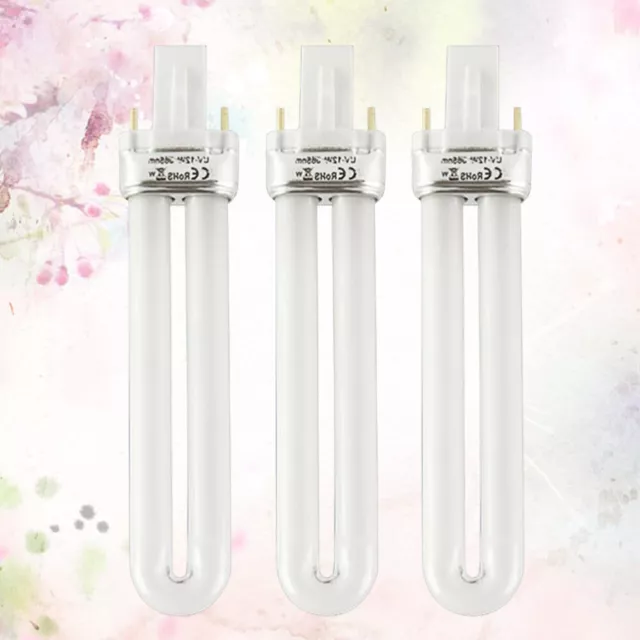 3 piezas tubo de bombilla de repuesto para lámpara de gel UV para equipo de arte en uñas