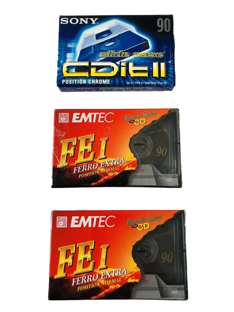 Lot De 3 Cassettes Audio Vierges - Durée 90 Minutes - Compatible Autoradios Et Lecteurs Cassette