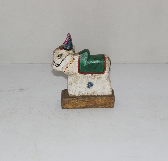 Statue Cheval En Bois – Sculpté Main – Pièce Unique – Cadeau De Noël
