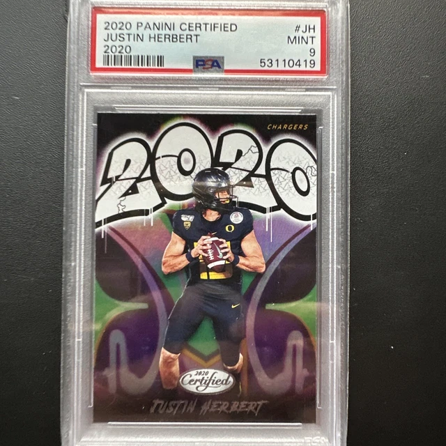 💥Justin Herbert Rookie 2020💥Panini Certified Graffiti Rookie💥Graded Psa 9🔥