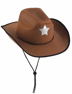per Adulti Relaxdays Set 10 Cappelli da Cowboy/Cowgirl per Feste di Carnevale Stile Western Marrone Scuro Uomo o Donna 