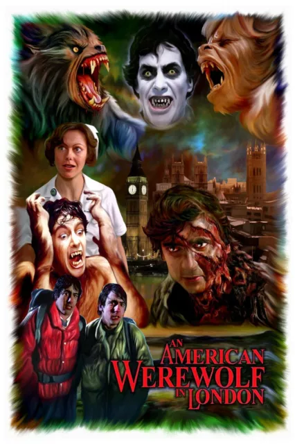 american werewolf in london a5. original print.artwork.by paul winters