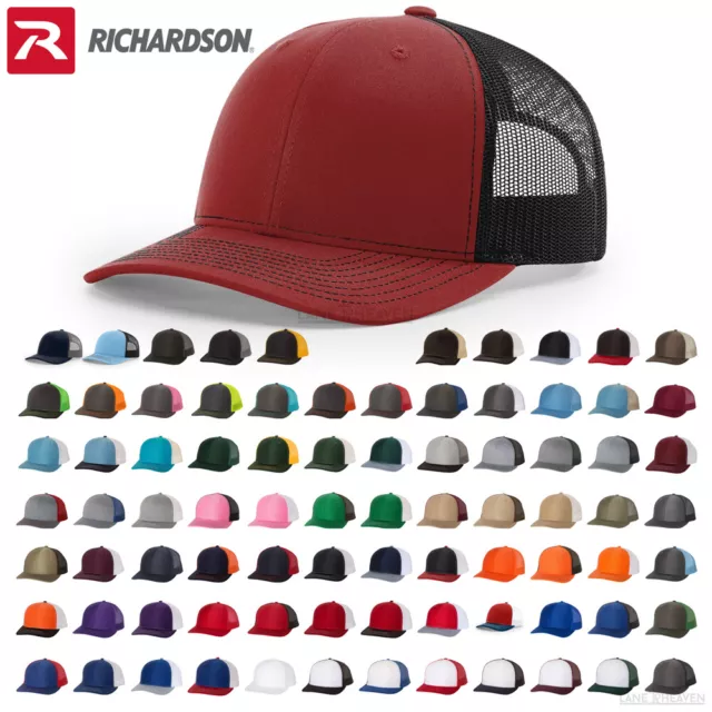 Richardson Trucker Hat Adjustable Ball Cap Mesh on Back Snapback Cap 112