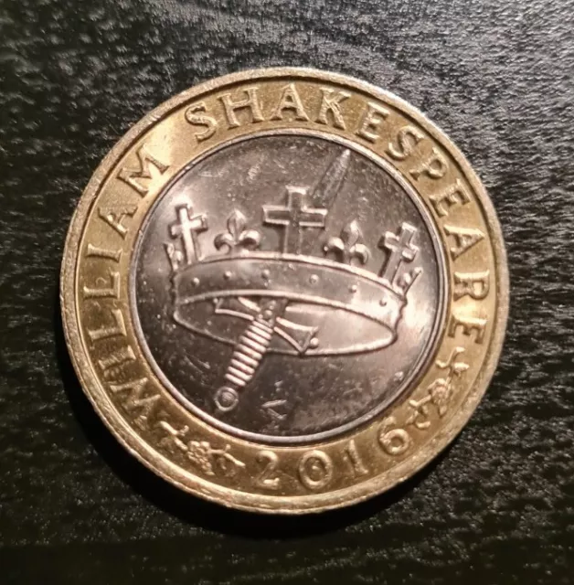 William Shakespeare 2 pound coin £2 2016 - The Hollow Crown RARE 2