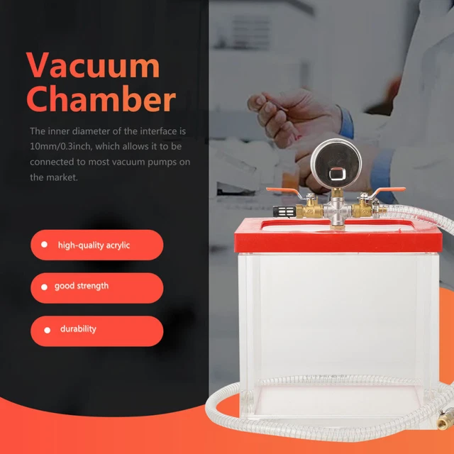 7L 2 Gallon Acrylic Vacuum Chamber Clear Vacuum Degassing Chamber for Lab